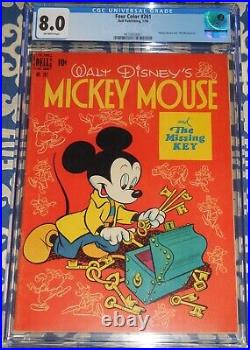 1950 Dell Four Color FC #261 Mickey Mouse And The Missing Key CGC 8.0 VF