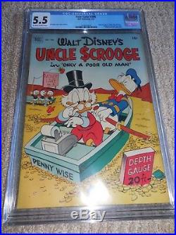 1952 Dell Four Color FC #386 Uncle Scrooge #1 CGC 5.5
