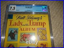 1955 Dell Four Color FC #634 Lady and the Tramp Album CGC 7.5 VF