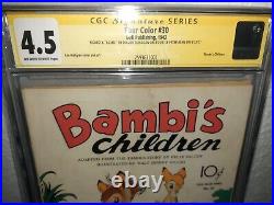 2x Signed/Remarqued Four Color 30 CGC SS 4.5 (1943) Disney's Bambi's Children
