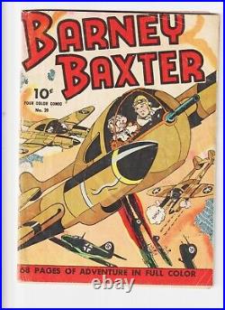 Barney Baxter vs. Nazis Aerial Battle Dell Cómics Four-Color #20 WWII COVER