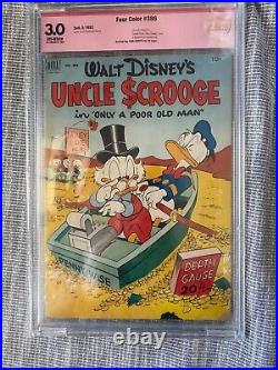 DELL Four Color #386 CBCS 3.0 GD/VG Signed Carl Barks 1952 Uncle Scrooge #1