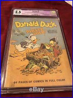 Dell FOUR COLOR Comics #9 1942 1st DONALD DUCK By Barks CGC 2.5 SR OW