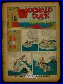 Dell FOUR COLOR Comics #9 1942 1st DONALD DUCK By Barks FR-/FR. 8-1.0