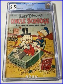 Dell Four Color 386 CGC 2.5 Uncle Scrooge 1 Walt Disney 1952 Golden Age