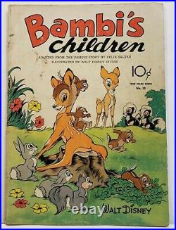 Dell Four-Color Comics Walt Disney's BAMIBI'S CHILDREN #30 October 1943
