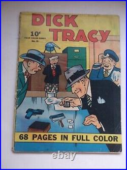 Dell Publishing Co. Four Color, Dick Tracy #21, Rare/htf Early Ga, 1941, Gd+