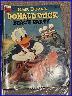 Dell Walt Disney's Donald Duck & Beach Party 16 Issue Lot 1953 1958 Carl Barks