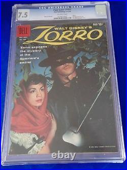 Dell Zorro Four Color # 1037 CGC 7.5 Very Fine- Guy Williams & Annette Funicello
