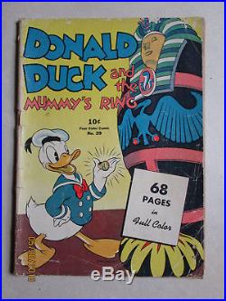 Donald Duck And The Mummy's Ring Carl Barks Art Aka Four Color Comics # 29