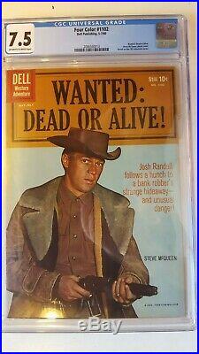 FOUR COLOR # 1102 CGC 7.5 LOOKS 8.0+ WANTED DEAD OR ALIVE! STEVE McQUEEN 1960