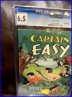 FOUR COLOR 111 CGC 6.5 WHITE PGS! FINE+ 1946 Rare Golden Captain Easy Lulu Belle