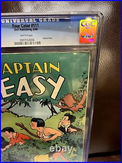 FOUR COLOR 111 CGC 6.5 WHITE PGS! FINE+ 1946 Rare Golden Captain Easy Lulu Belle