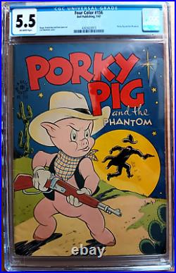 FOUR COLOR #156 CGC 5.5 OW 1947 nice DELL golden age early PORKY PIG 10 center