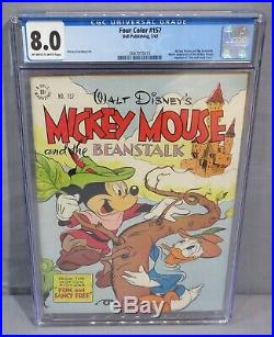 FOUR COLOR #157 (Mickey Mouse and the Beanstalk) CGC 8.0 VF Dell Comics 1947