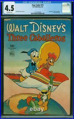 FOUR COLOR # 71 US DELL 1945 Donald Duck Three Caballeros CGC VG+ 4.5