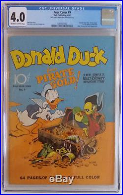 FOUR COLOR 9 CGC 4.0 1397937002 1st Carl Barks Donald Duck! OW to White
