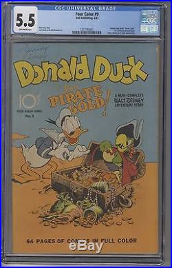 FOUR COLOR #9 CGC 5.5 Golden Age KEY 1st Carl Barks Donald Duck