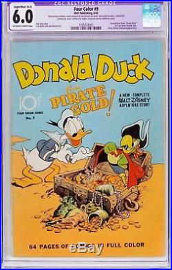 FOUR COLOR #9 CGC 6.0 FN 1942, Donald Duck Finds Pirate Gold. Carl Barks