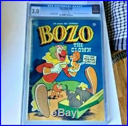 FOUR COLOR DELL #285 1st BOZO THE CLOWN 1950 CGC 3.0 G/VG SLAB IS PERFECT