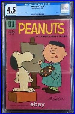 Four Color #1015 Peanuts 1959 Dale Hale CGC 4.5 OWithWhite Pages Snoopy
