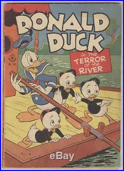 Four Color #108 VG 1946 Donald Duck Terror of the River, Carl Barks art