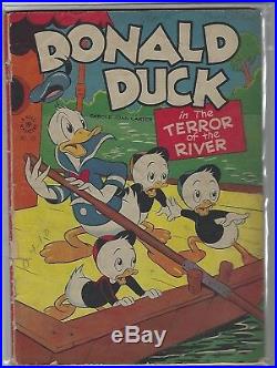 Four Color #108 VG- 1946 Donald Duck Terror of the River Carl Barks art
