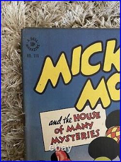 Four Color # 116 1946 Mickey Mouse and the House Of Many Mysteries Dell