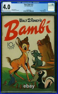 Four Color #12 Cgc 4.0 Vg (dell 1942) Babmi Movie Adaptation