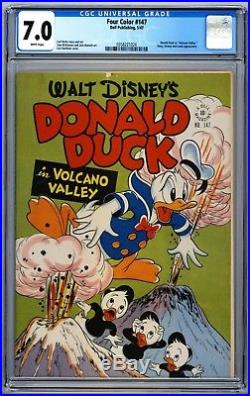 Four Color #147 CGC 7.0 White Pages! Donald Duck Huey Dewey Louie 1947 Dell