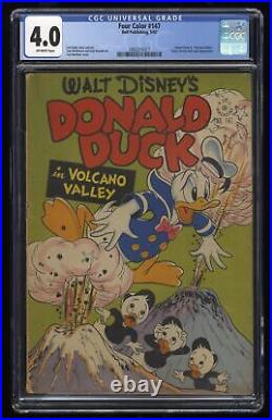 Four Color #147 CGC VG 4.0 Off White Barks Donald Duck in Volcano Valley