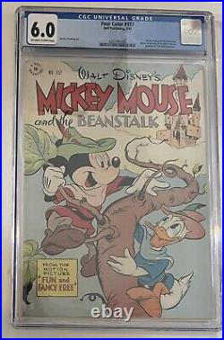 Four Color #157 CGC 6.0 1947 Mickey Mouse & the Beanstalk Fun And Fancy Free