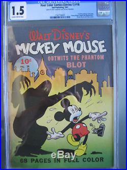 Four Color #16 1st Mickey Mouse CGC 1.5 Universal Rare Dell Publishing 1941