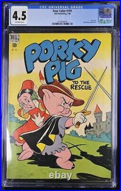 Four Color #164 + #191 CGC lot (Dell 1947 1948) Bugs Bunny Porky Pig LOW CENSUS