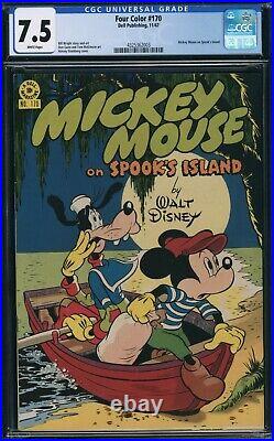 Four Color #170 (Dell 1947) CGC 7.5 White pages Mickey Mouse on Spook's Island