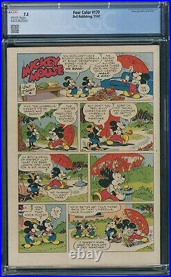 Four Color #170 (Dell 1947) CGC 7.5 White pages Mickey Mouse on Spook's Island