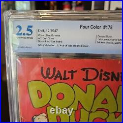 Four Color #178 CBCS 2.5 1947 FIRST APPEARANCE OF UNCLE SCROOGE