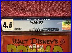 Four Color #178 CGC 4.5 Walt Disney Donald Duck 1st Uncle Scrooge Dec 1947