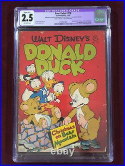 Four Color 178 Cgc 2.5r Donald Duck Christmas 1947 Uncle Scrooge Mickey
