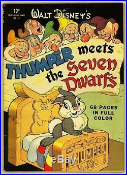 Four Color #19 1943 VG 4.0 River City Pedigree Thumper Seven Dwarfs Dell Comic
