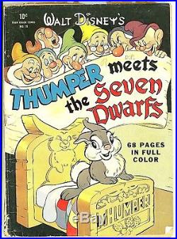 Four Color #19 Thumper Meets the Seven Dwarfs CGC 7.5 Dell 1942 With Reader Copy