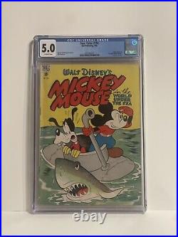 Four Color #194 CGC 5.0 Dell 1948 Disney Mickey Mouse shark cover Rare Find