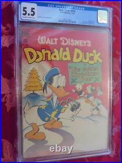 Four Color #203 Donald Duck In The Golden Christmas Tree Barks Cgc 5.5