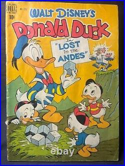 Four Color #223 Donald Duck In Lost In The Andes 1949 Golden Age Barks 3.5