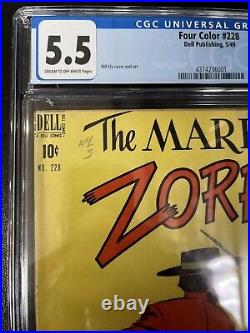 Four Color 228 CGC 5.5 1st Appearance Of Zorro Golden Age Key Dell 1949