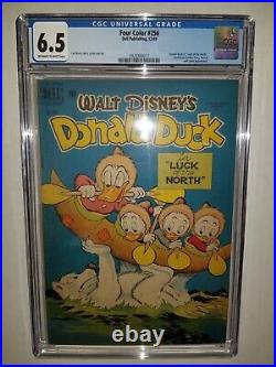 Four Color #256 CGC 6.5 OWithW (Dell, 1949) Donald Duck in Luck of the North