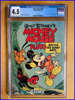 Four Color #268 279 352 371 CGC 4.5 lot (Dell 1950-1952) Mickey Mouse LOW CENSUS