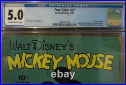 Four Color #27 Cgc 5.0, Mickey Mouse, Goofy, Pluto & Minnie Pin-ups 1943