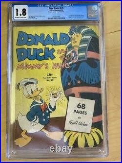 Four Color #29 CGC 1.8 Donald Duck The Mummy Ring Barks Art 1943