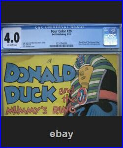 Four Color 29 CGC 4.0 Dell 1943 Donald Duck The Mummy's Ring by Carl Barks